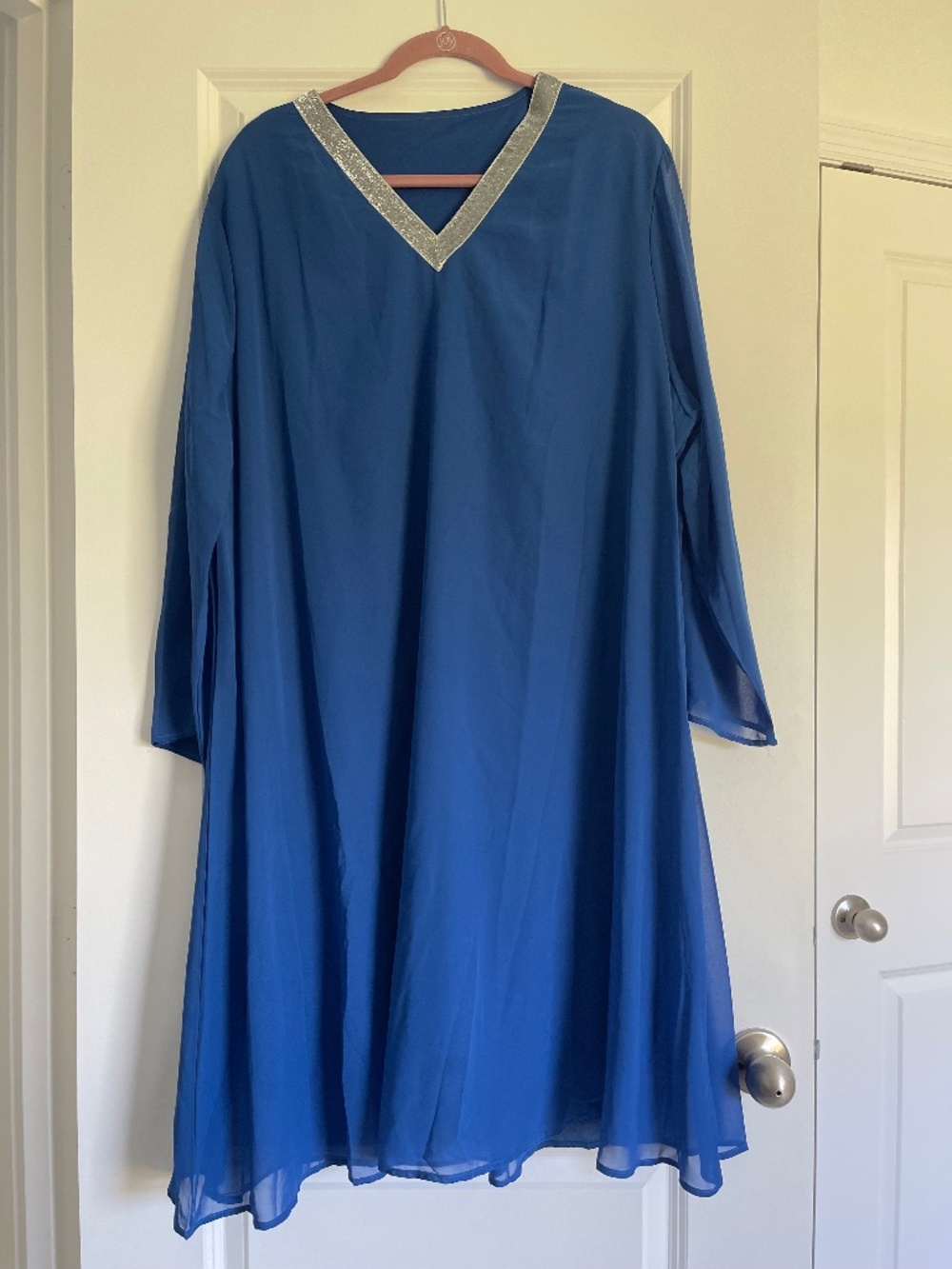 Women’s Plus Size Elegant Royal Blue Dress 4XL